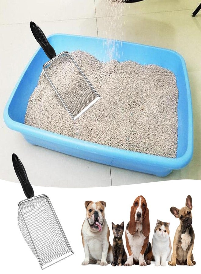 Qulkws Stainless Steel Mesh Litter Shovel, Fine Mesh Metal Reptile Litter Cleaner Scooper, Black Non-Slip Handle Sifter for Lizard Substrate Reptile Terrarium Sand Waste - Image 5